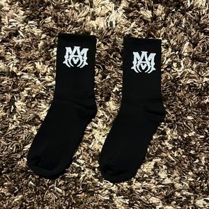 Black Amiri Logo Socks